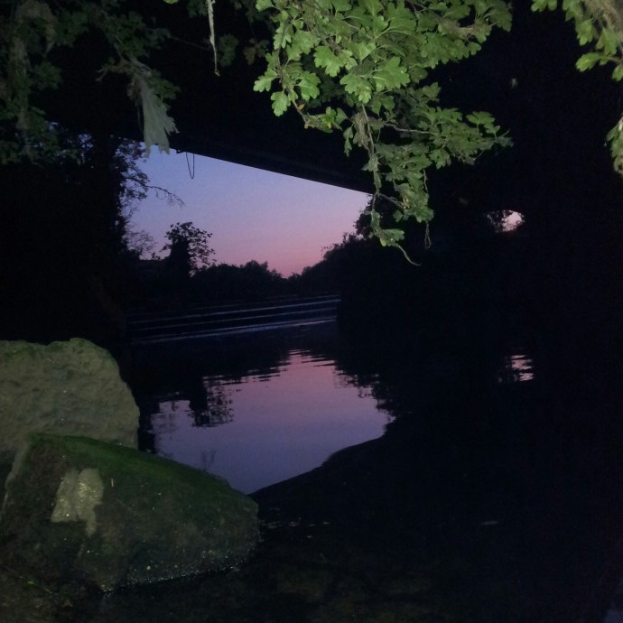 Hiding under a bridge on a perch fishing adventure